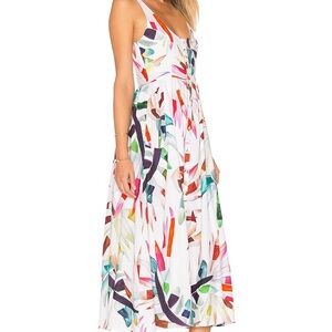 Mara Hoffman White Multicolor Abstract Midi Dress